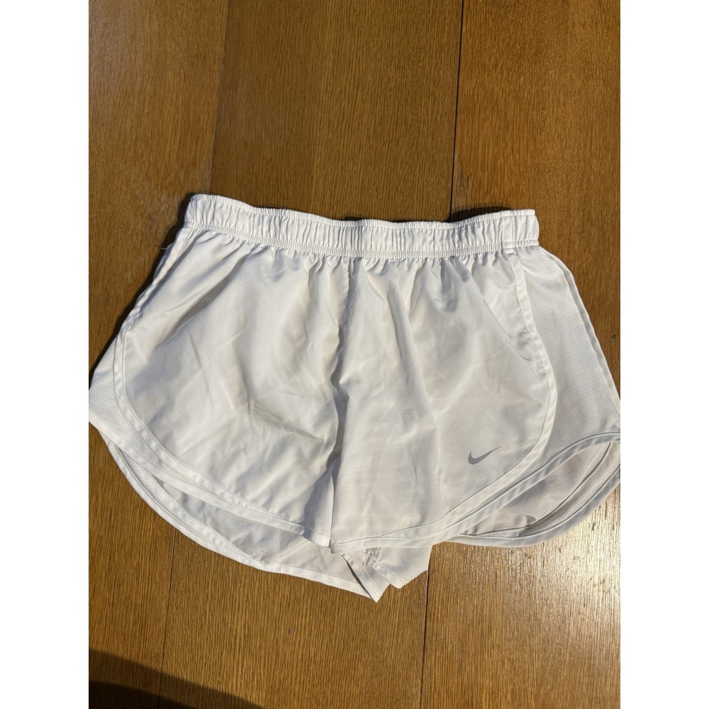 Nike Dri Fit Tempo Short Lined White 3" Athletic Running Women's‎ L